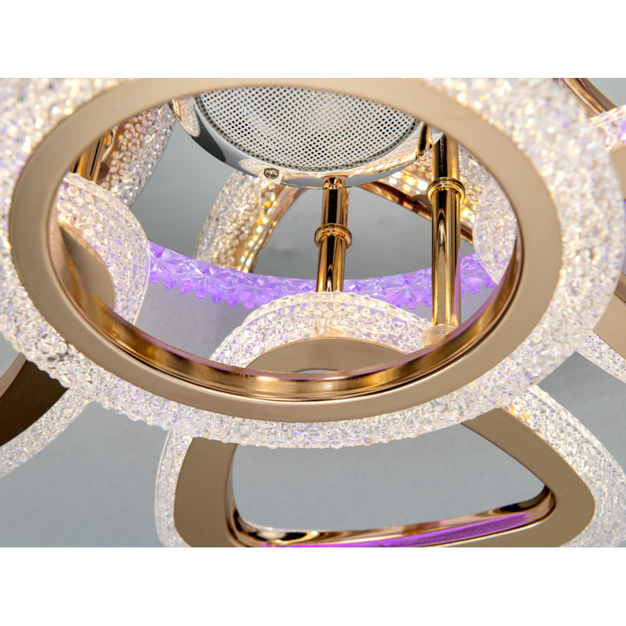 Люстра Diasha J620/5+1HR+G MP3 LED 3color dimmer (хром+золото) - фото 4