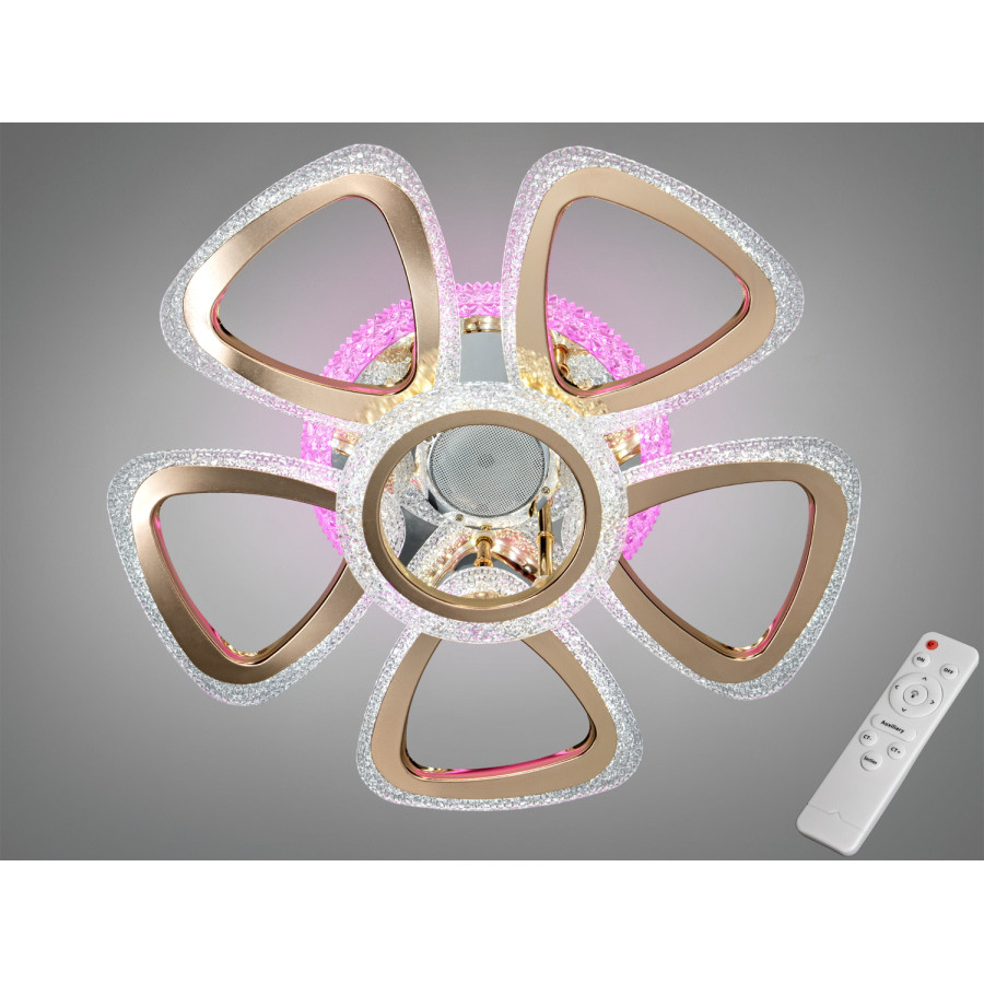 Люстра Diasha J620/5+1HR+G MP3 LED 3color dimmer (хром+золото) - фото 1