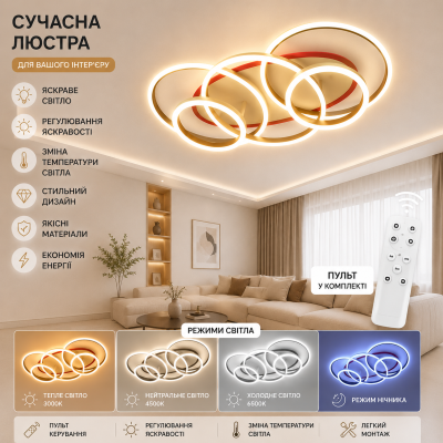 Люстра LS 55015-3+2 GR