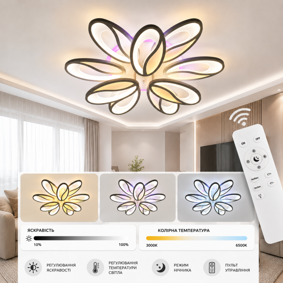 Люстра LS 5565/6+3 GR LED3 - фото 1