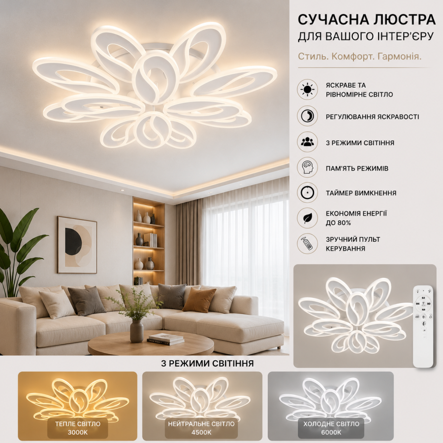 Люстра LS 5565/8+4WH - фото 1