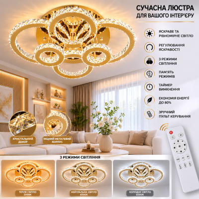 Люстра LS S006 GD