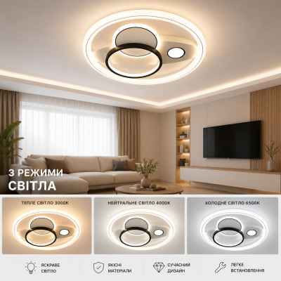 Люстра Lora Double 80w R-ON/OFF 450+65 white/white 10119