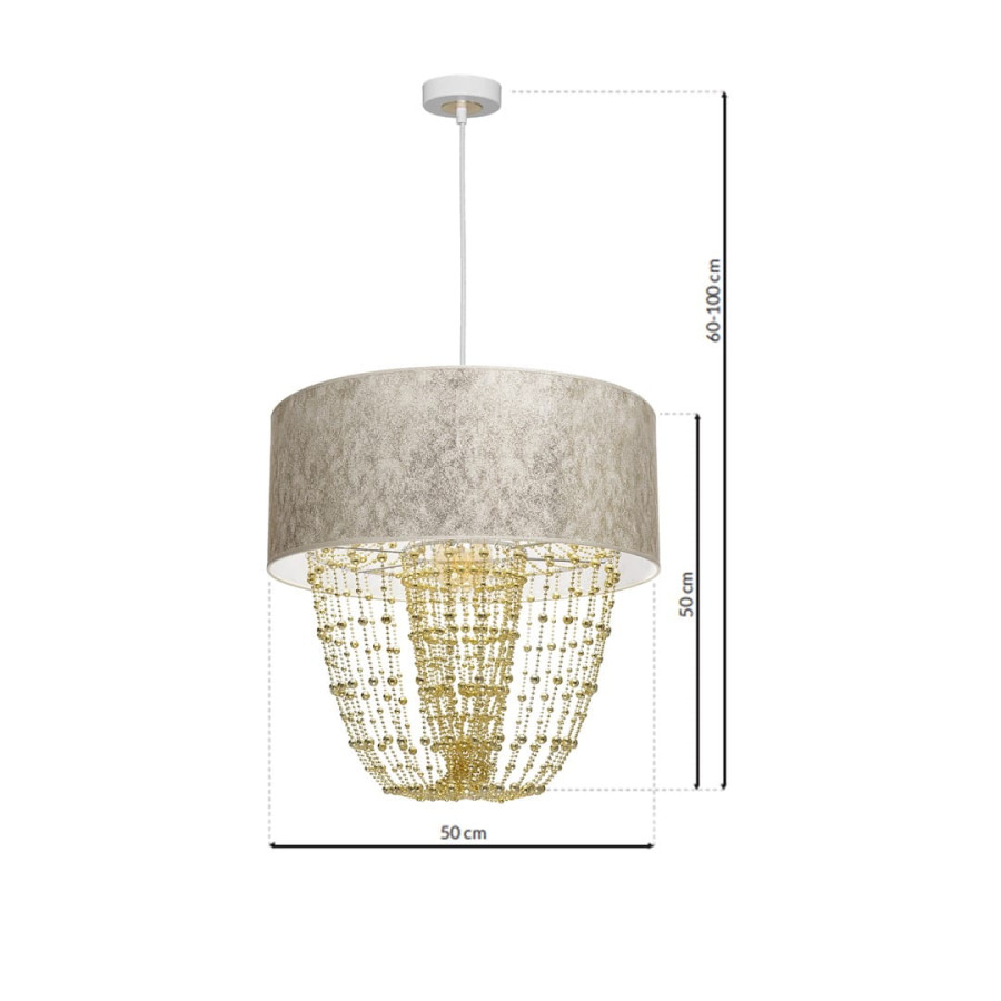 Люстра Milagro MLP-6447 Almeria white/gold 1*E27 60w - фото 6