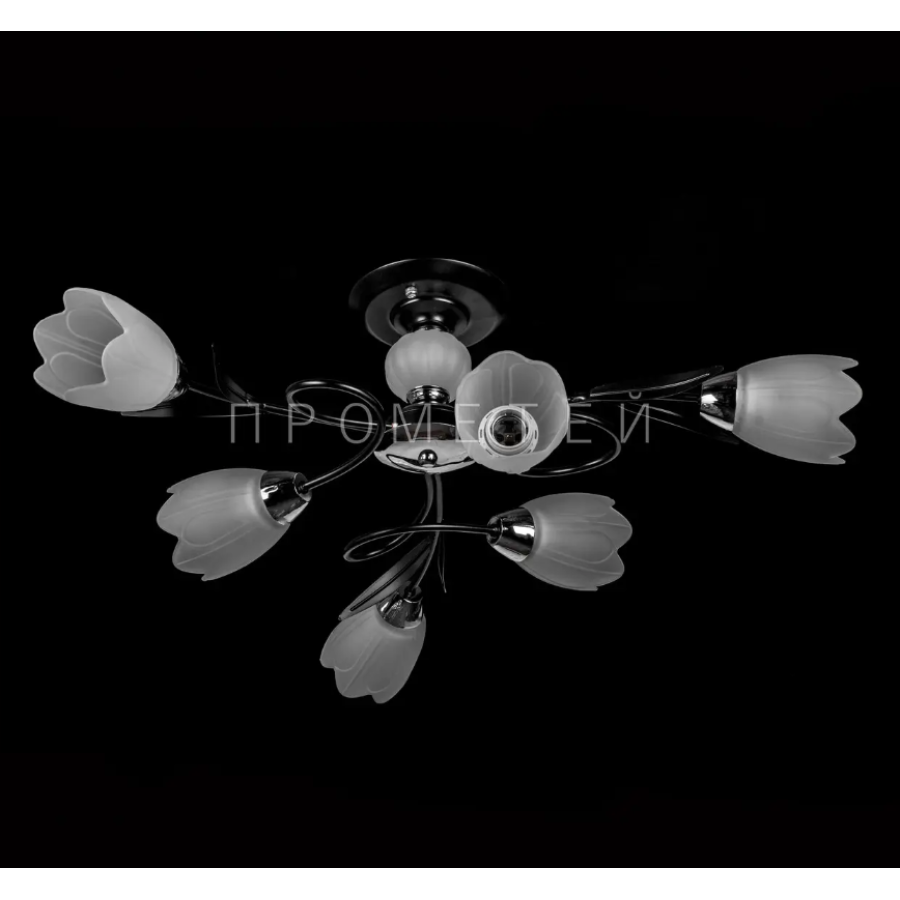 Люстра P3-56483/6C/BK+CR+WH - фото 1