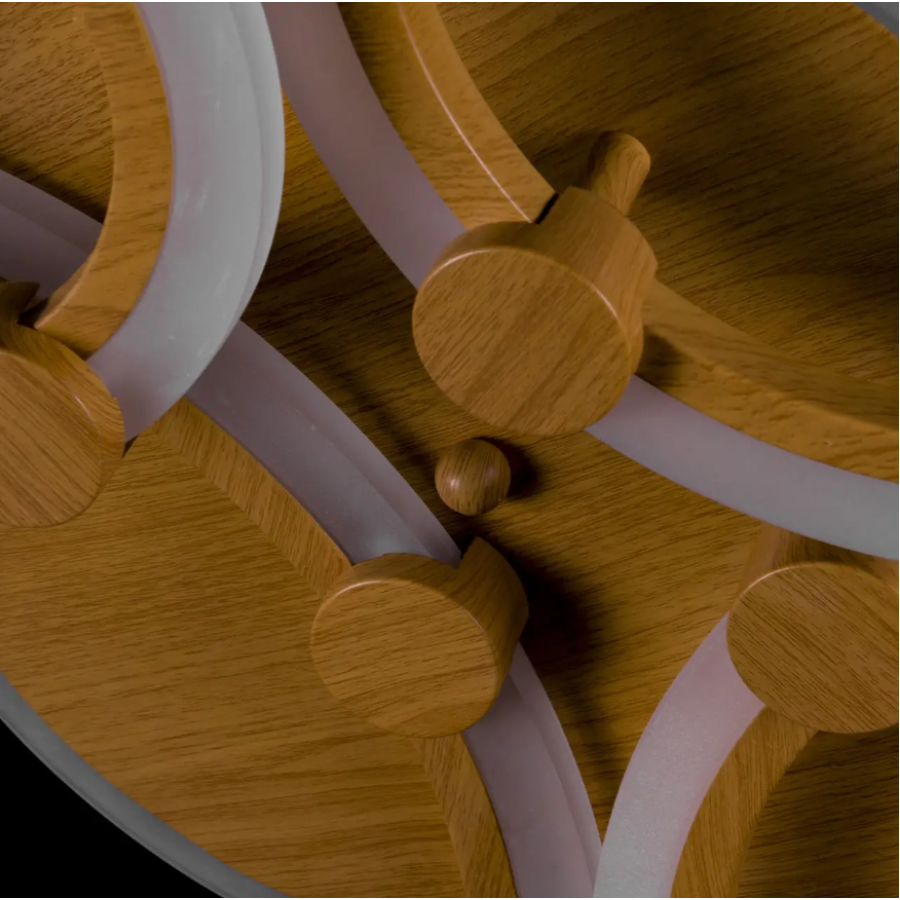 Люстра потолочная Led P5-YH067/4/WOOD коричневая с пультом - фото 2