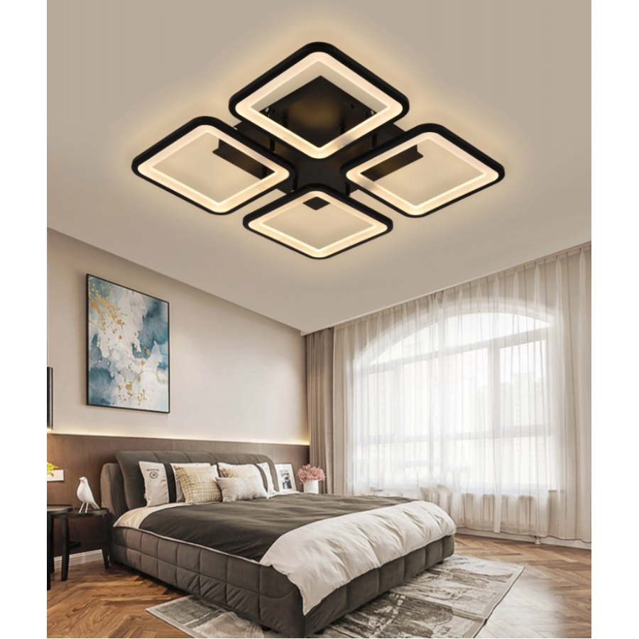 Люстра стельова Led Sirius 6086-4 BK 84W черная с пультом - фото 4