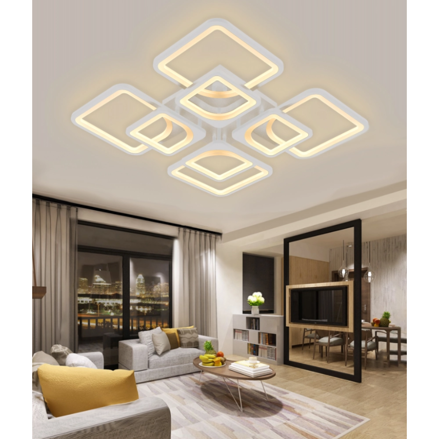 Люстра потолочная Led Sirius 6109-8 WT 138W белая с пультом - фото 4