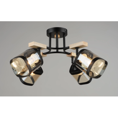 Люстра декоративная Sirius B N 5680/4 BK+WOOD
