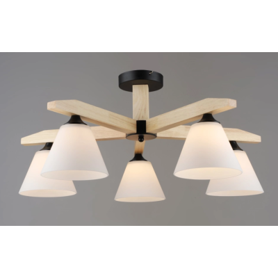 Люстра Sirius B N6596/5 BK+WOOD