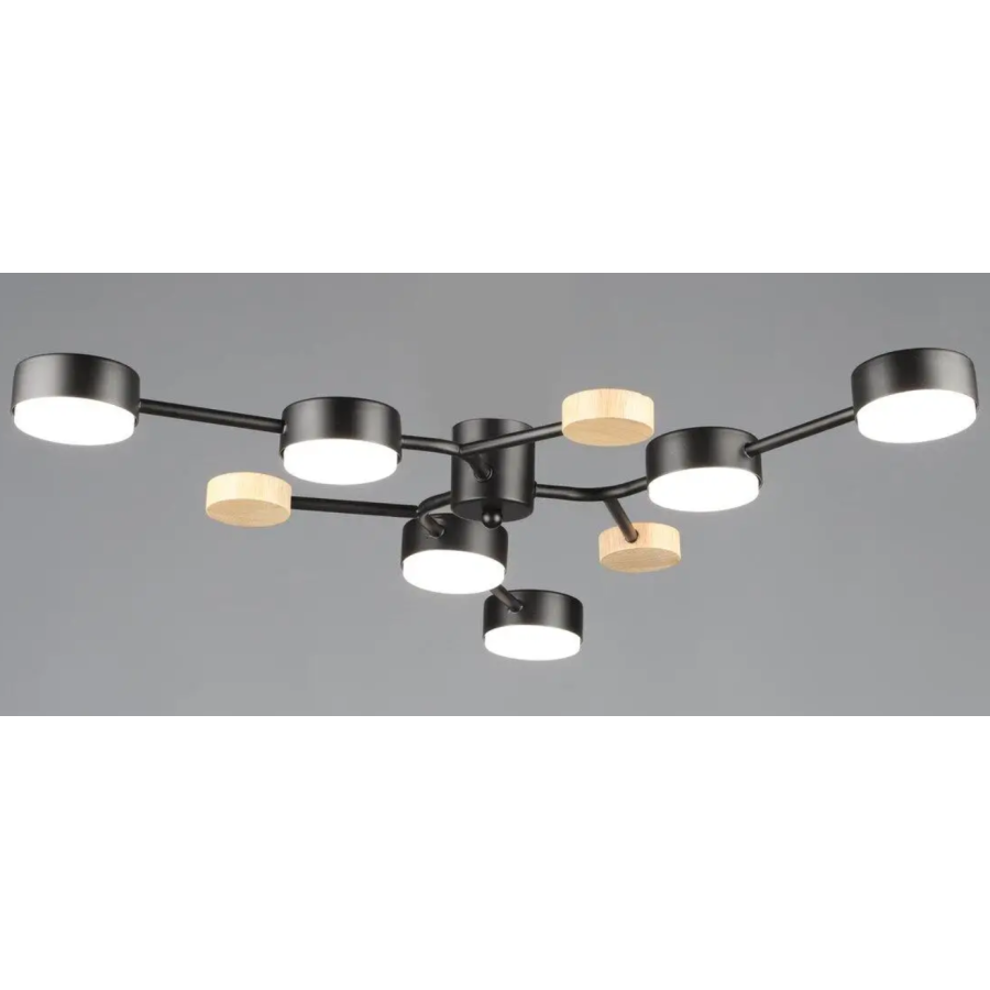 Люстра Sirius B N6713/6 BK+WOOD - фото 1
