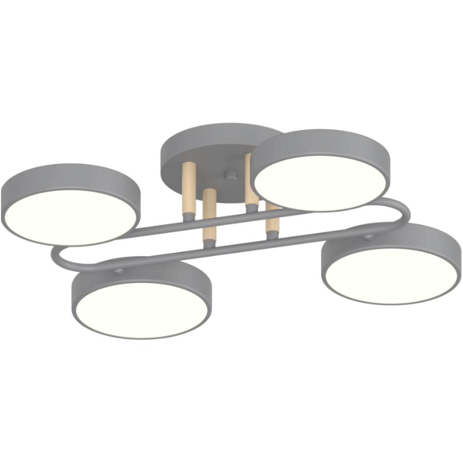 Люстра Sirius B XI3322-4 GREY+WOOD - фото 2