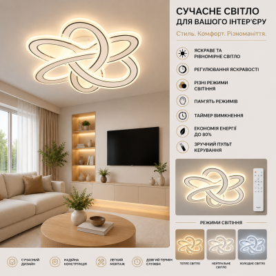 Люстра Sirius B YH1329/218W WT+BK