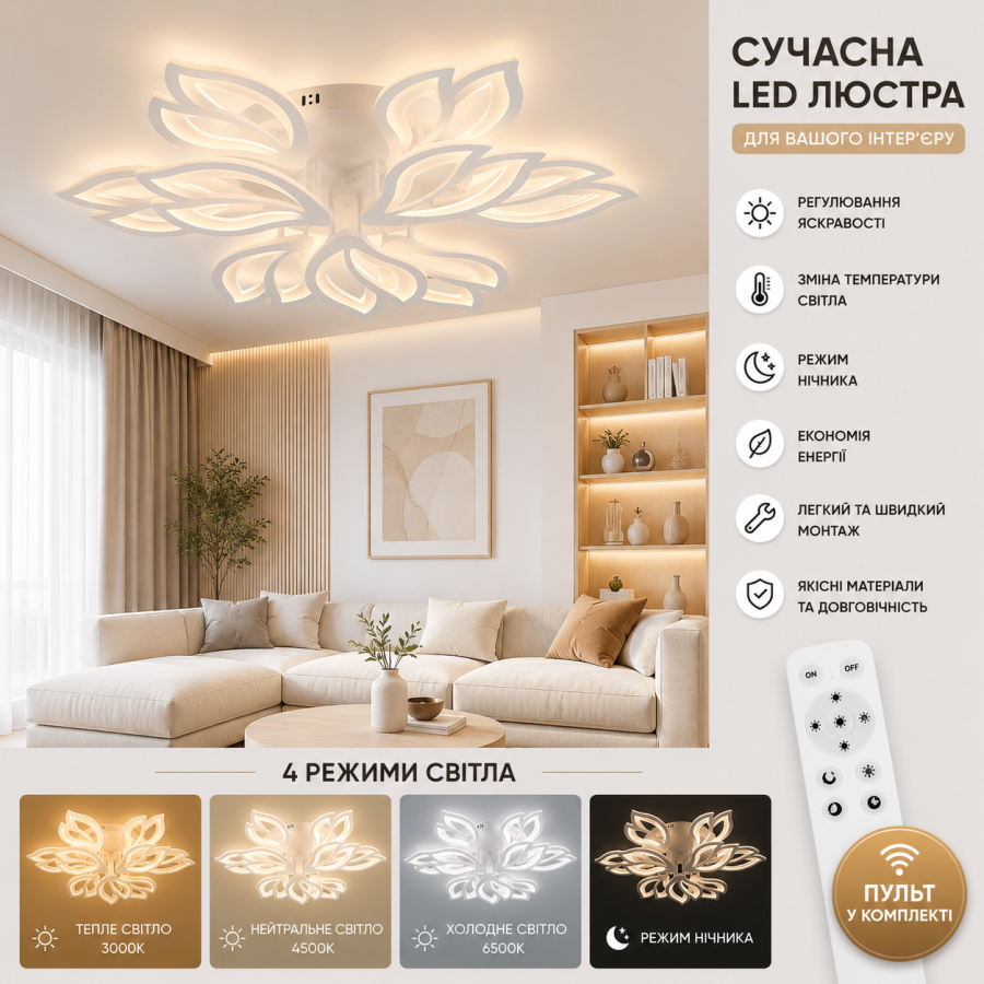 Люстра Sirius G 2280/8+4 WT 264W - фото 1