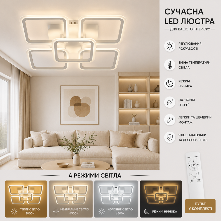 Люстра Sirius G 2929/4+1 WT 110W - фото 1