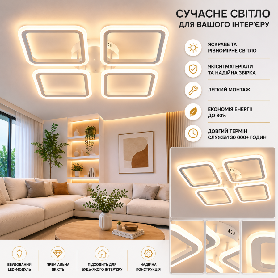 Люстра Sirius G 2929/4BIG WT 88W - фото 1