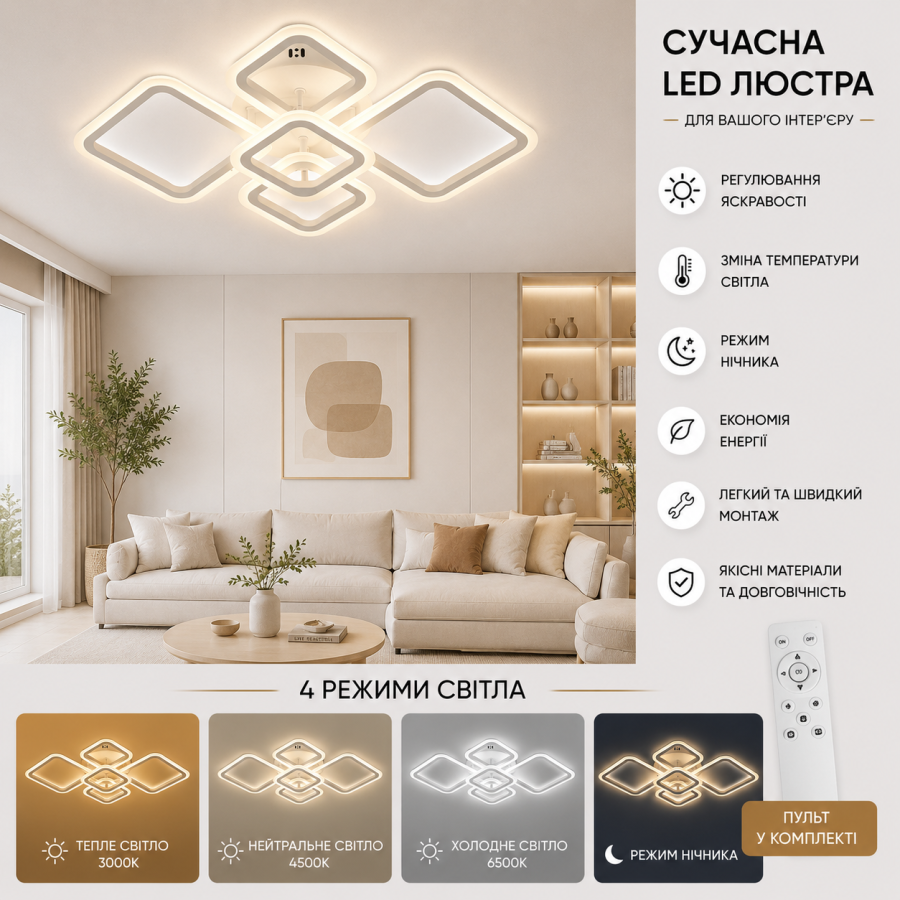 Люстра Sirius G 2929/5 WT 86W - фото 1
