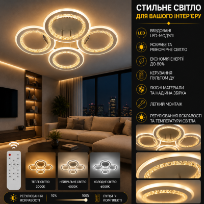 Люстра Valeso 3248-2+2C-TL WH