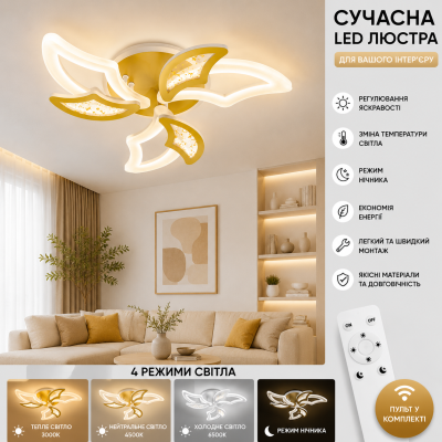 Люстра Valeso K29128-4+4+1 WT+GD