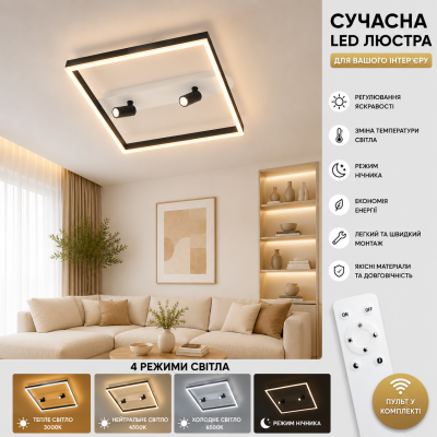 Люстра Valeso K33208-500 WH+BK