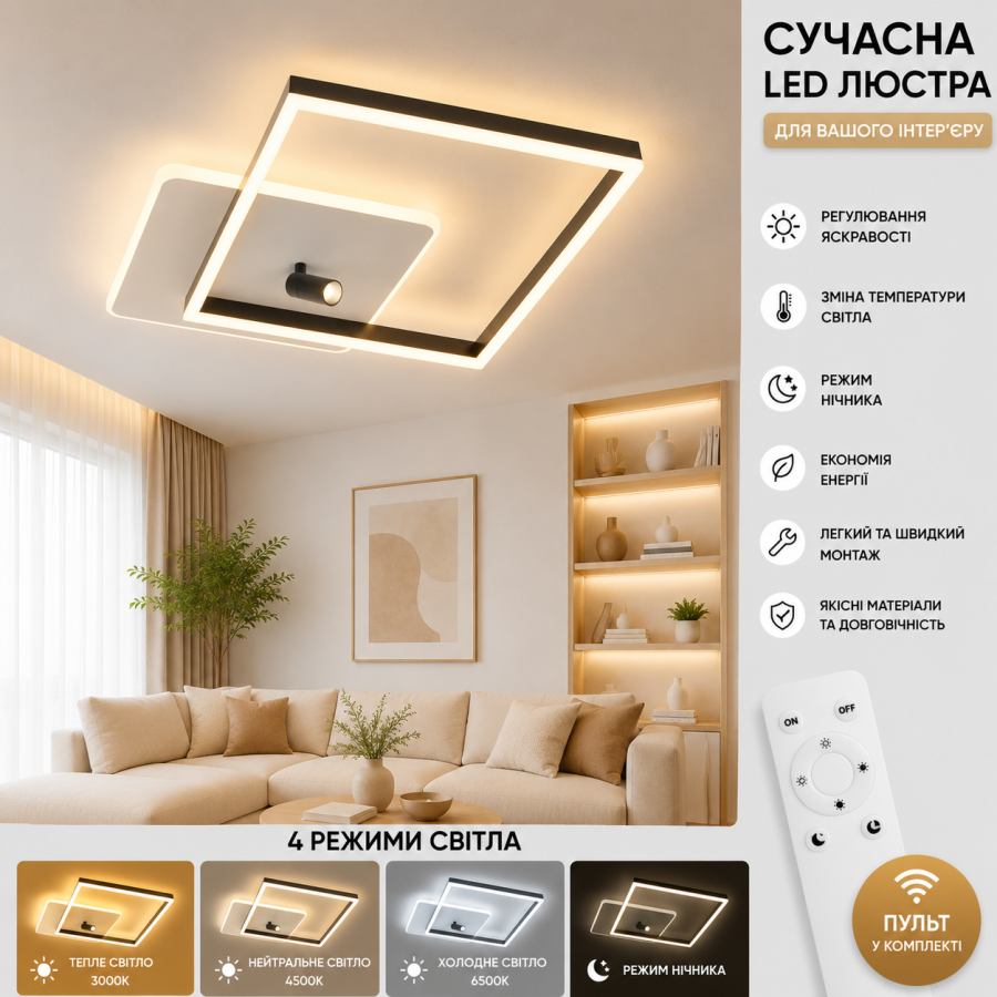 Люстра Valeso K33210-420 WT+BK - фото 1