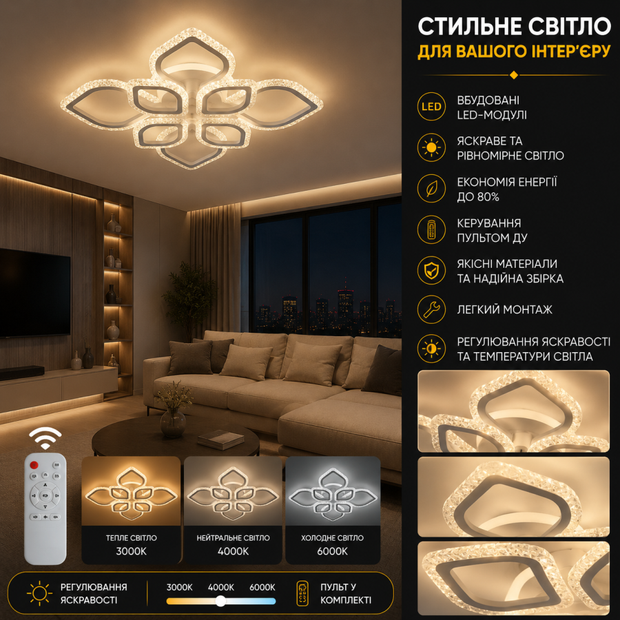 Люстра Valeso K38876-4+4+1 WT - фото 1