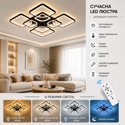 Люстра Valeso K39047-4+4 BK