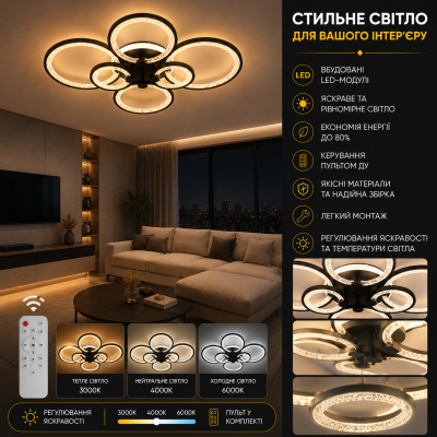 Люстра Valeso K39556-2+2+2-TL BK