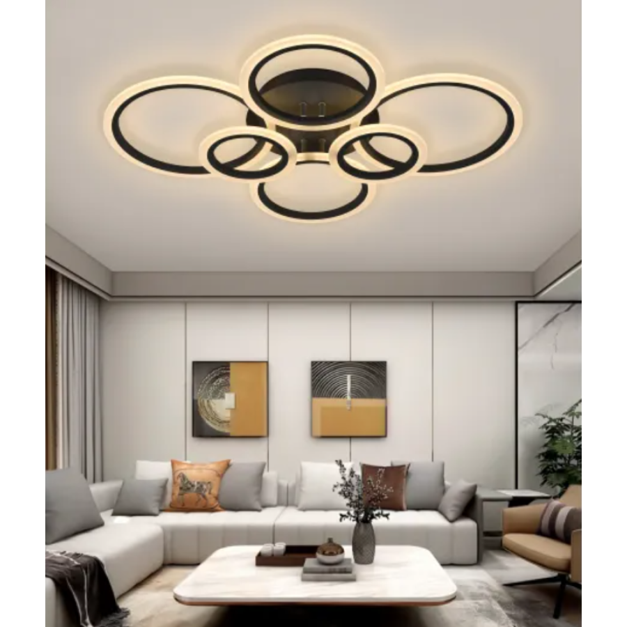 Люстра светлодиодная Led Valeso L6093-6 BK черная з пультом - фото 4