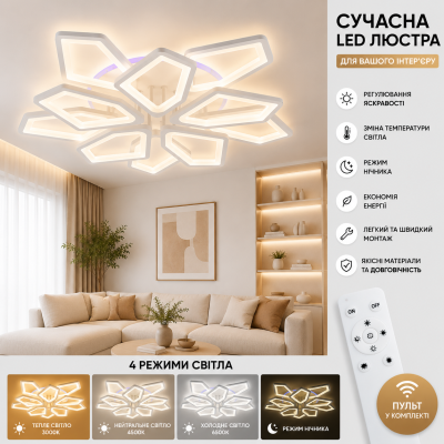 Люстра Valeso LI8463-5+5 WT RGB
