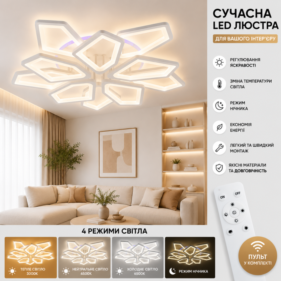 Люстра Valeso LI8463-5+5 WT RGB - фото 1
