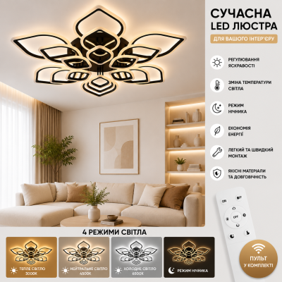 Люстра Valeso LI8838-6+6+6 BK