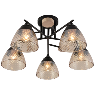 Люстра декоративная Valeso XA1527/5 BK+WOOD