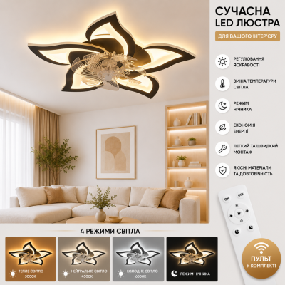 Люстра Valeso YZD5005 FAN BK