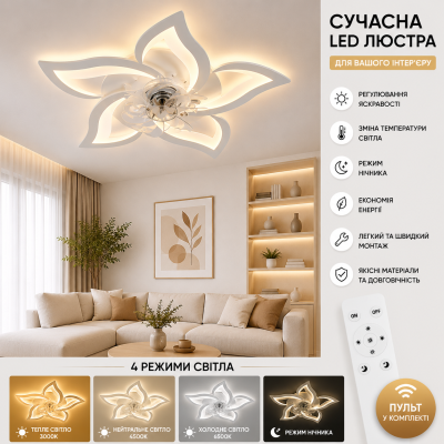 Люстра Valeso YZD5005 FAN WT