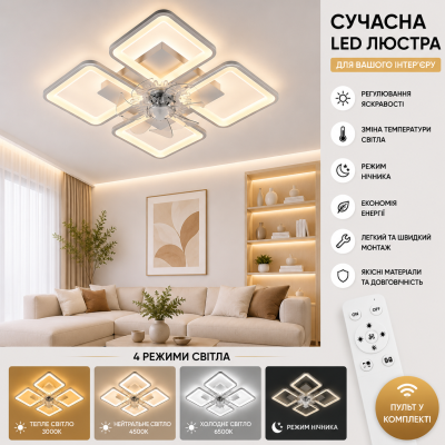 Люстра Valeso YZD5007 FAN WT