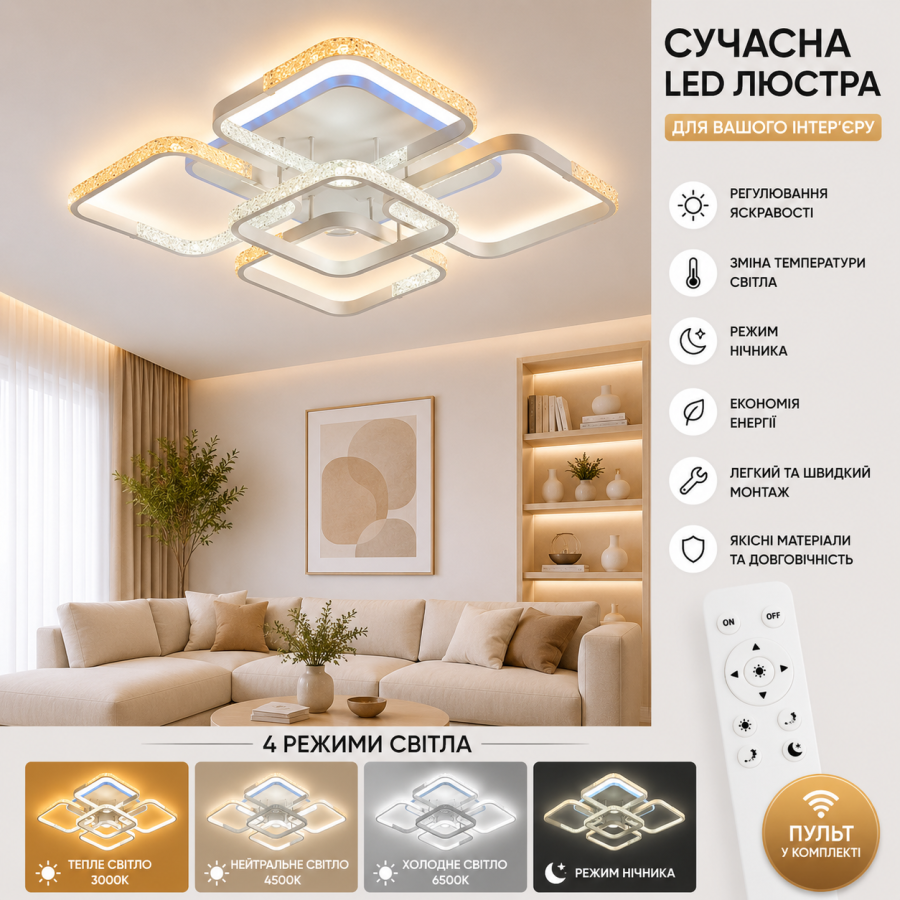 Люстра Valeso YZD5079 WT - фото 1