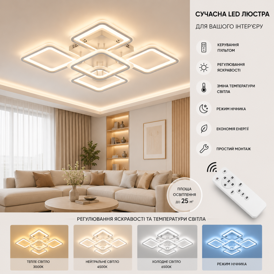 Люстра Valeso YZD5087 WT - фото 1