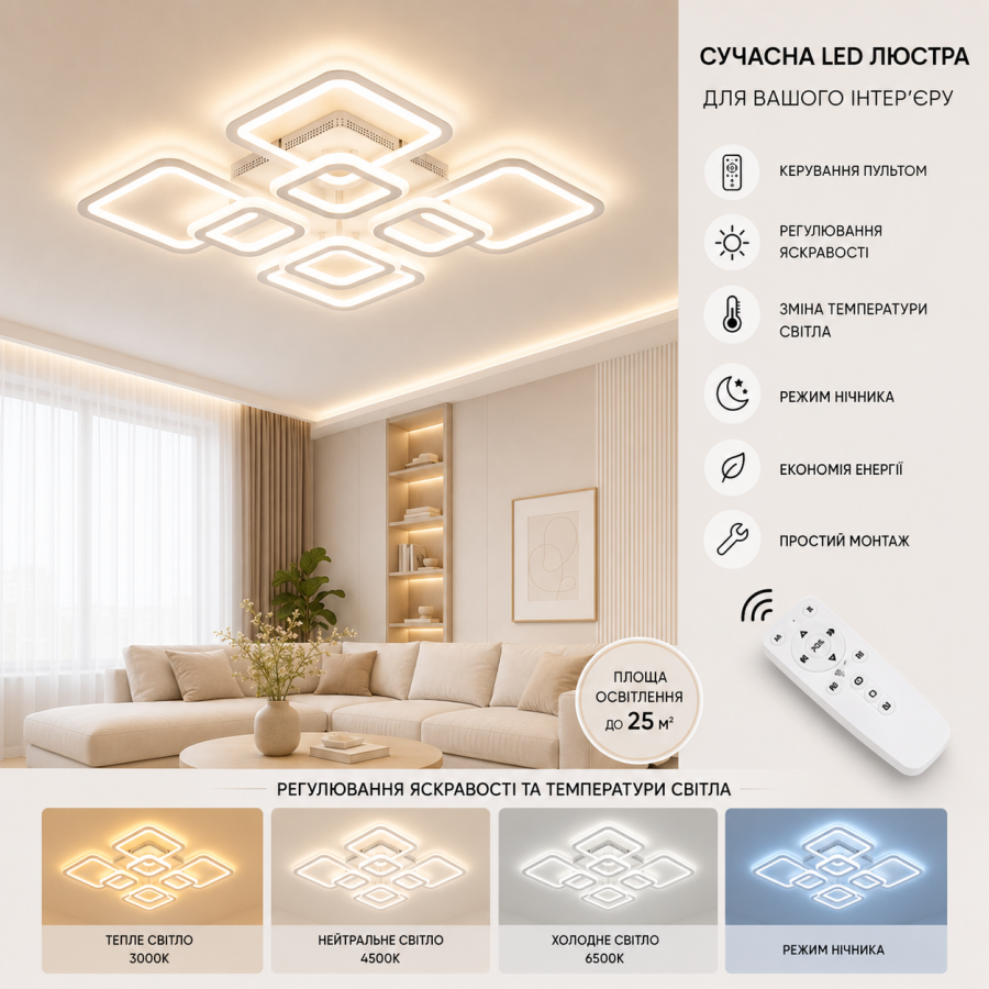 Люстра Valeso YZD5088 WT - фото 1