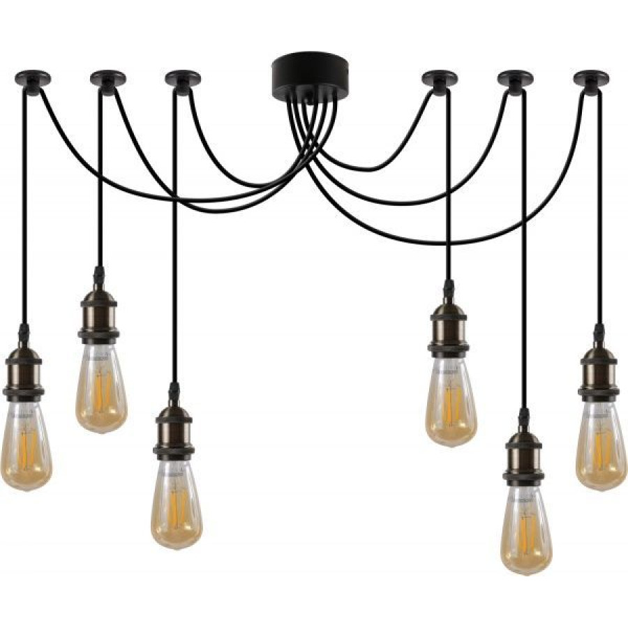 Люстра подвесная TERNAVA 11206 E27 6X40W AB Бронза LIGHT SET - фото 1