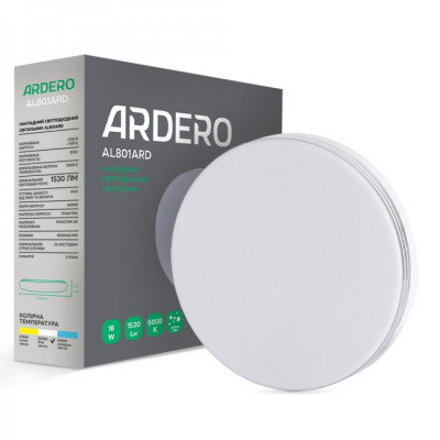 Накладной светодиодный светильник Ardero AL801ARD 18Вт 5000К IP40 белый