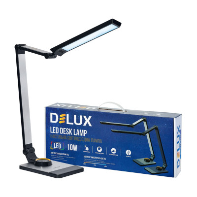 Настольная лампа DELUX TF-520 10 Вт LED 3000К-4000К-6000К USB серебристая