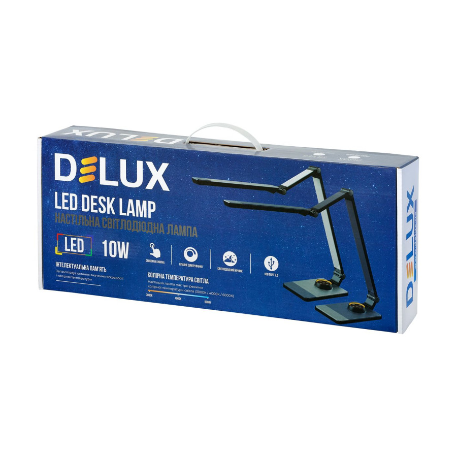 Настольна лампа DELUX TF-520  10 Вт LED 3000К-4000К-6000К USB срібляста - фото 3