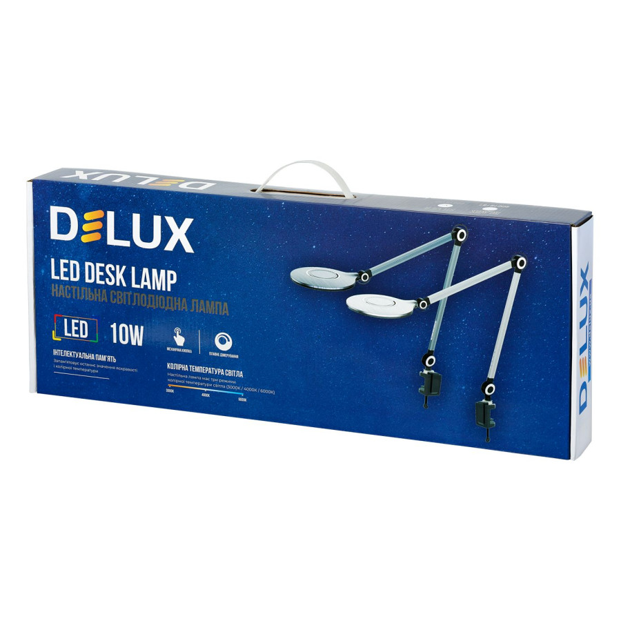 Настольна лампа DELUX TF-530  10 Вт LED 3000К-4000К-6000К USB срібляста - фото 3