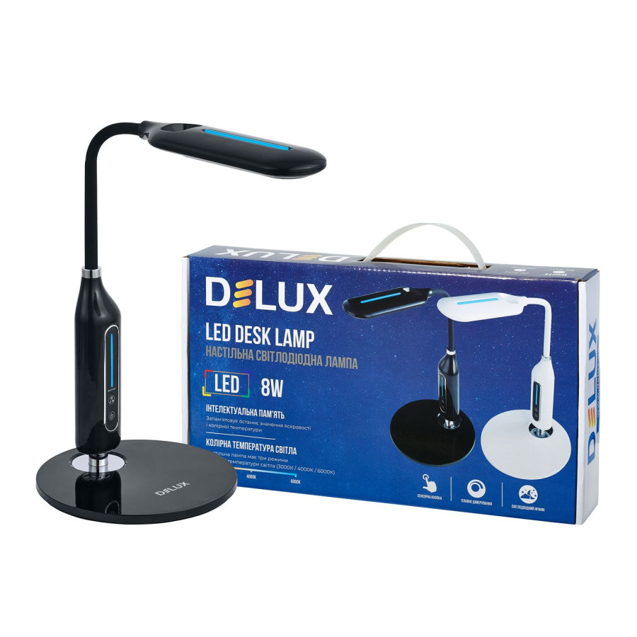 Настольна лампа DELUX TF-510 8 Вт LED 3000К-4000К-6000К чорний - фото 2