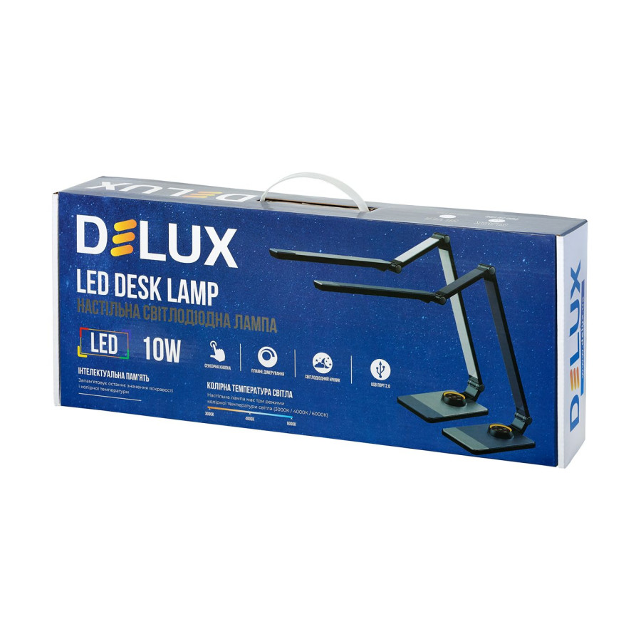 Настольна лампа Delux TF-520 10 Вт LED 3000К-4000К-6000К USB чорна - фото 4