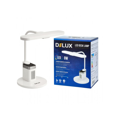 Настольная лампа Delux TF-540 8Вт Led 3000K-4000K-6000K Bluetooth колонка белая