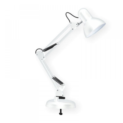 Настольная лампа LEBRON L-TL-TEL, E 27, 40W платфор.+струбцина, белая