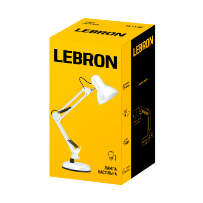 Настольная лампа LEBRON L-TL-Tel E27 40W белая