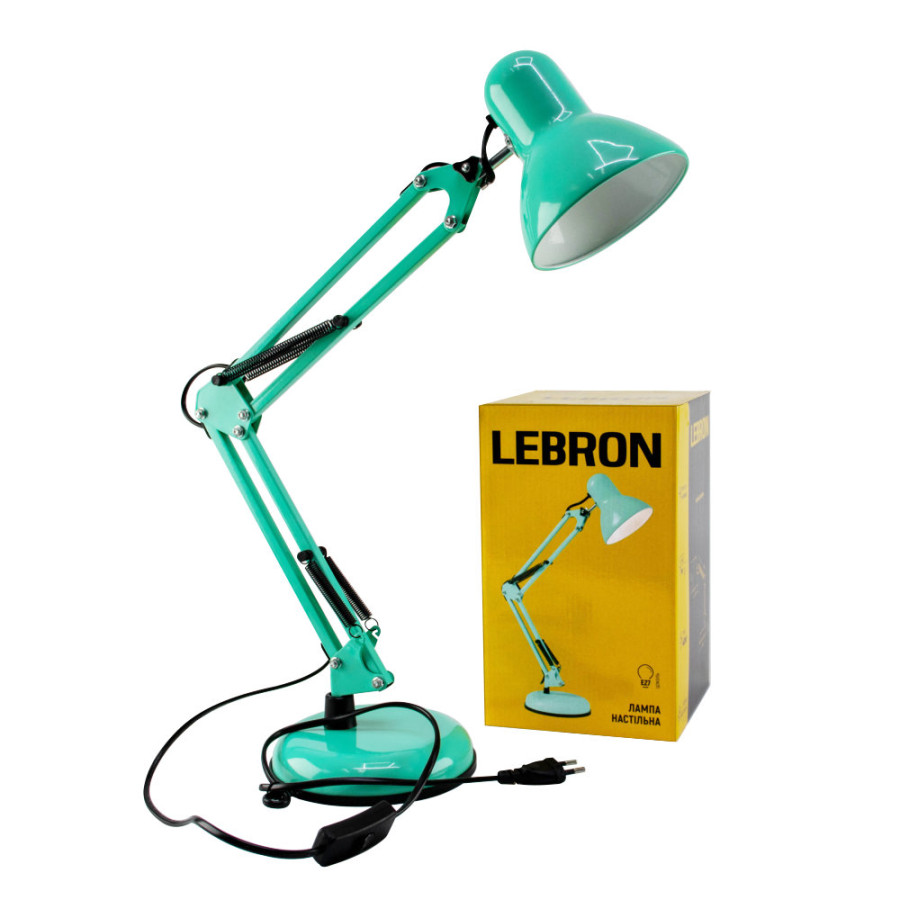 Настольна лампа LEBRON L-TL-Tel E27 40W бірюзова - фото 2